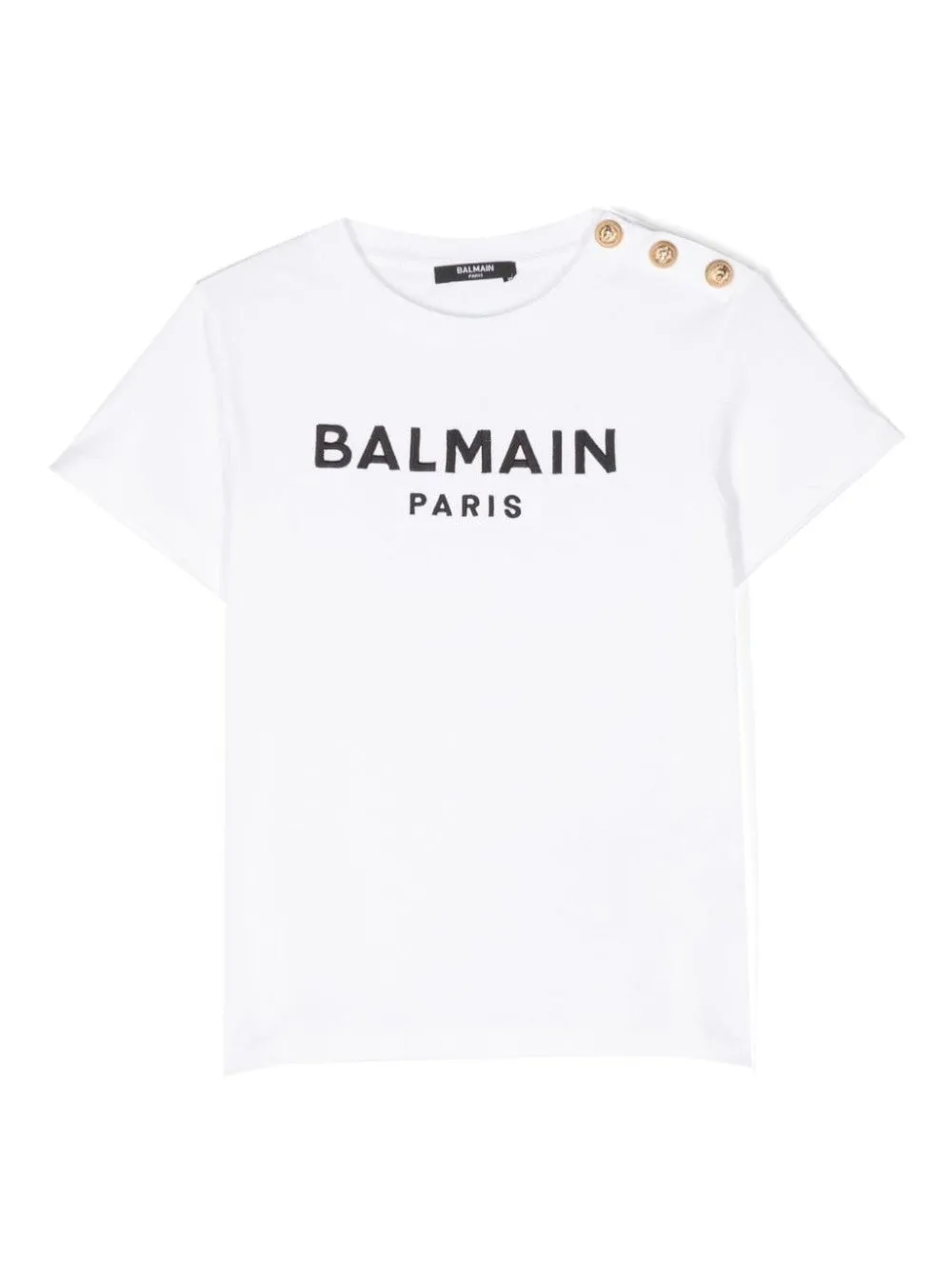 T-SHIRT LOGATA CON BOTTONI DORATI