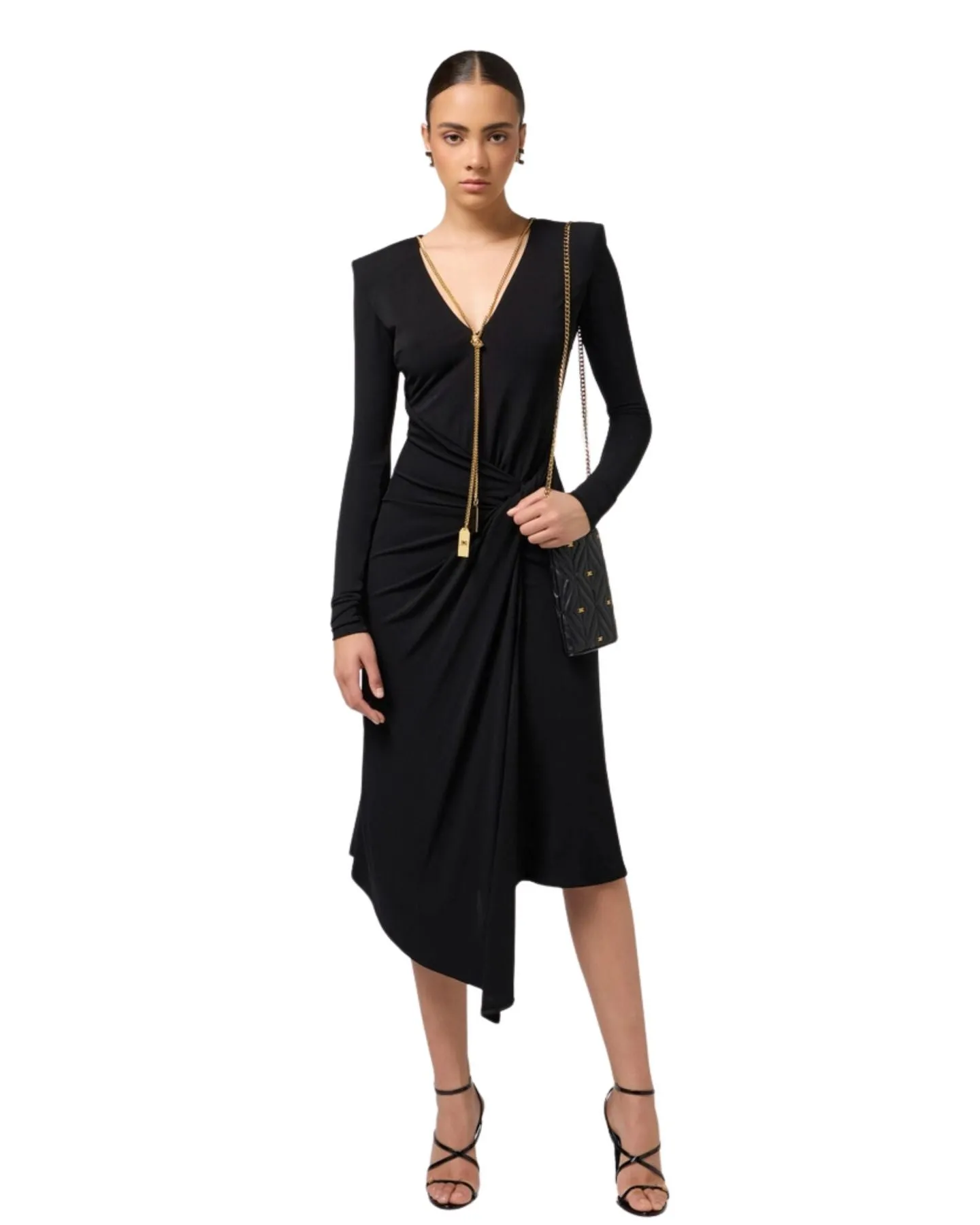 Abito Elisabetta Franchi midi asimmetrico