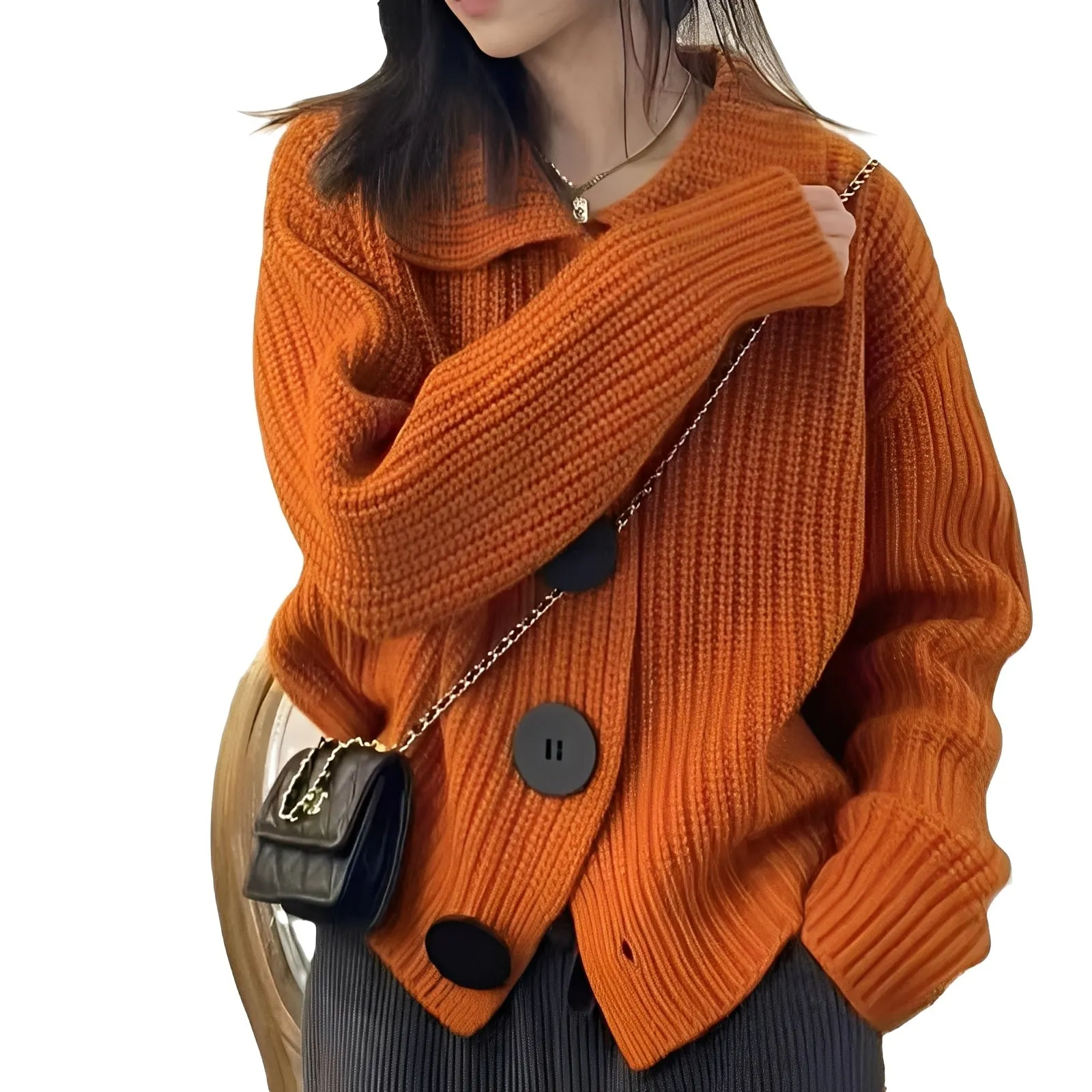 Alexus - Cardigan Sciolto con Bottoni per Donne