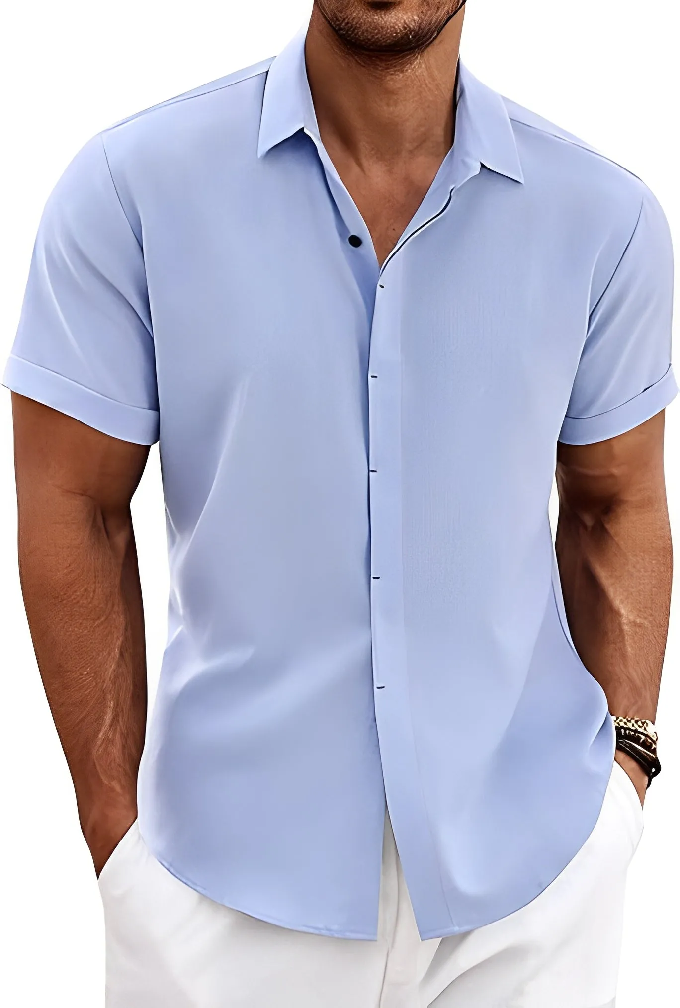 Daren - Camicia casual con bottoni per uomo