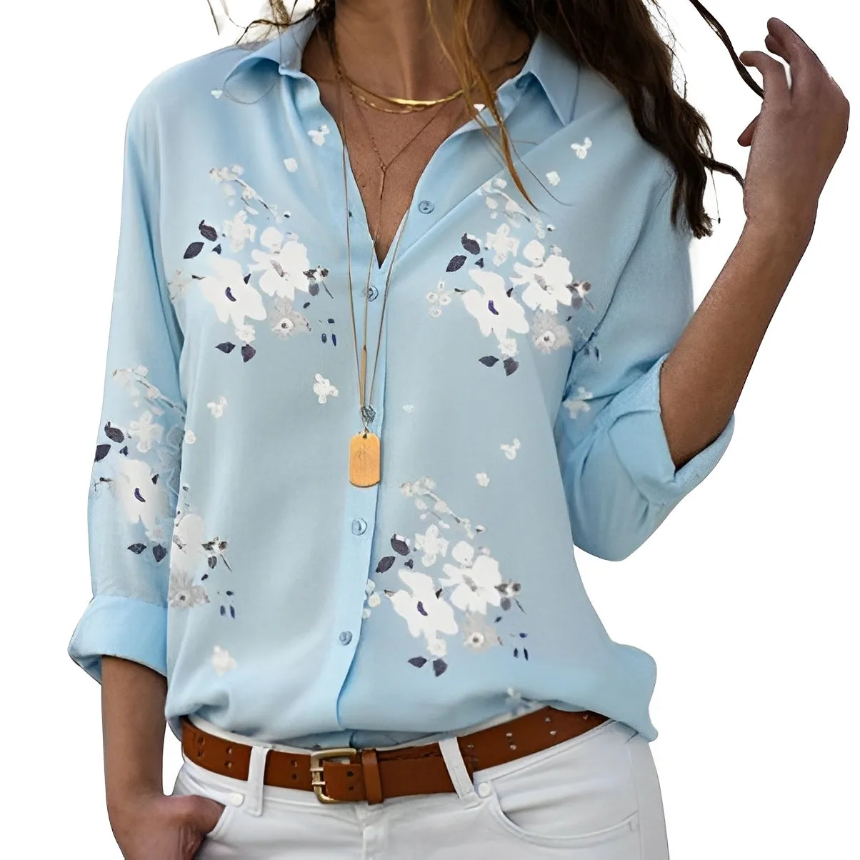 Tiffiny - Blusa stampata con motivo floreale per donne