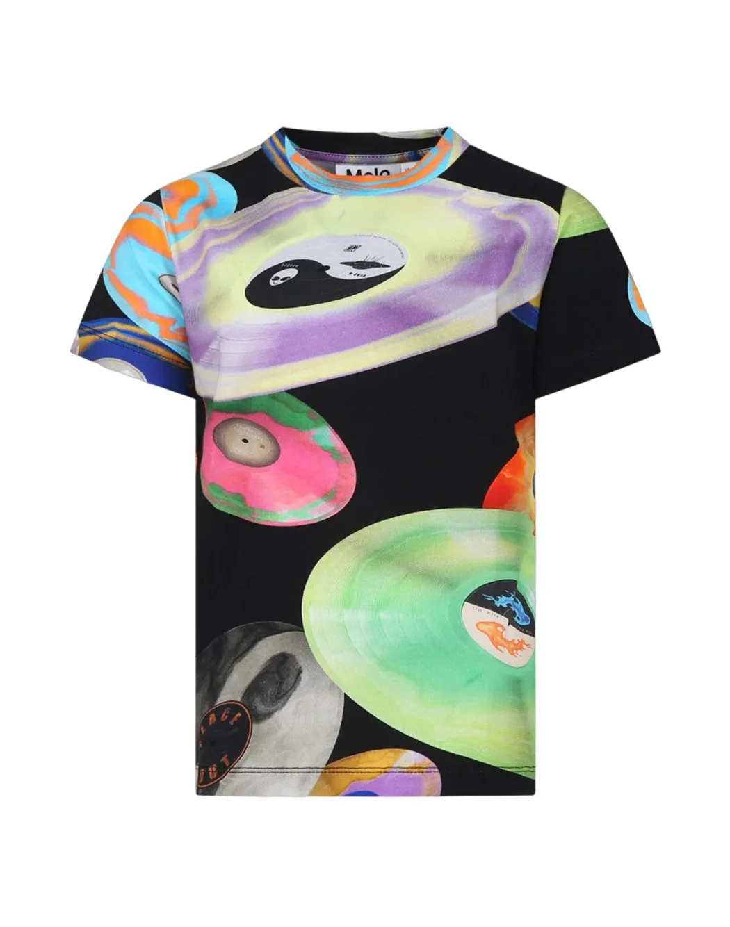 T-SHIRT CON STAMPA DISCHI MULTICOLOR