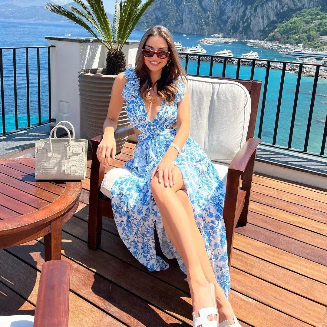 Jolie - Abito lungo elegante con balze