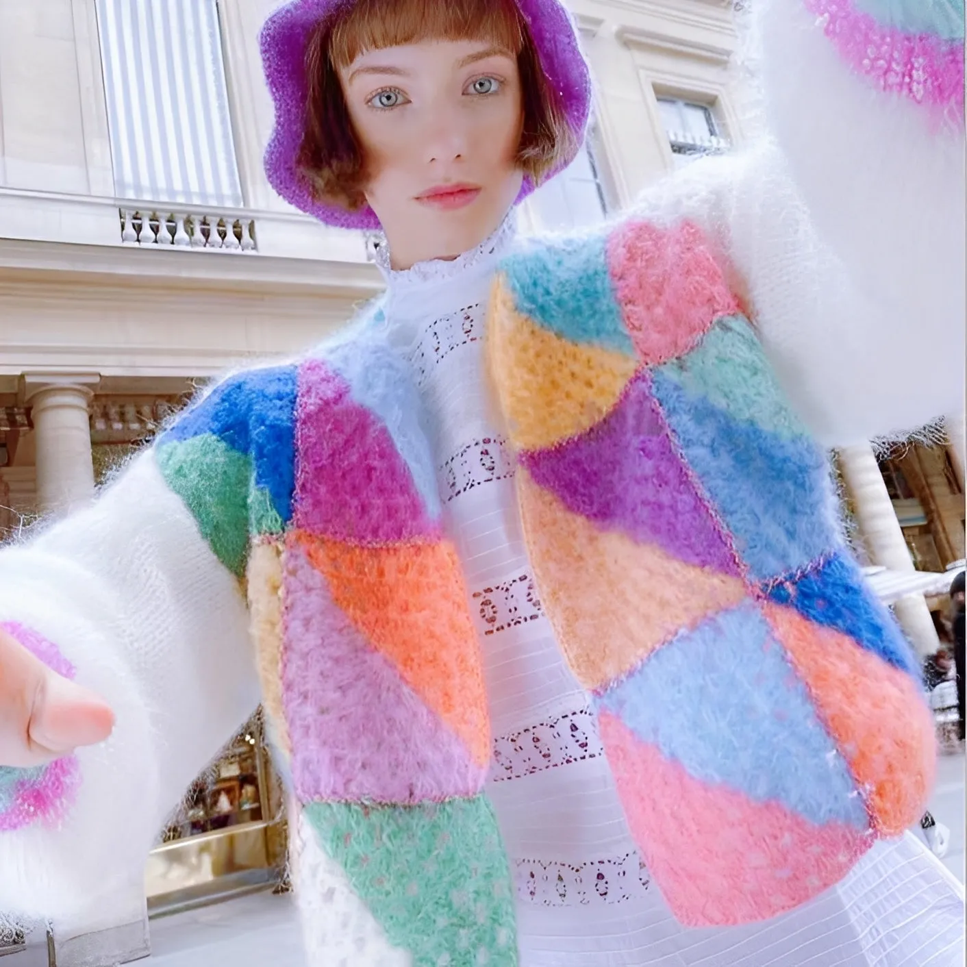 Luna - Maglione caldo con colori a contrasto per donne