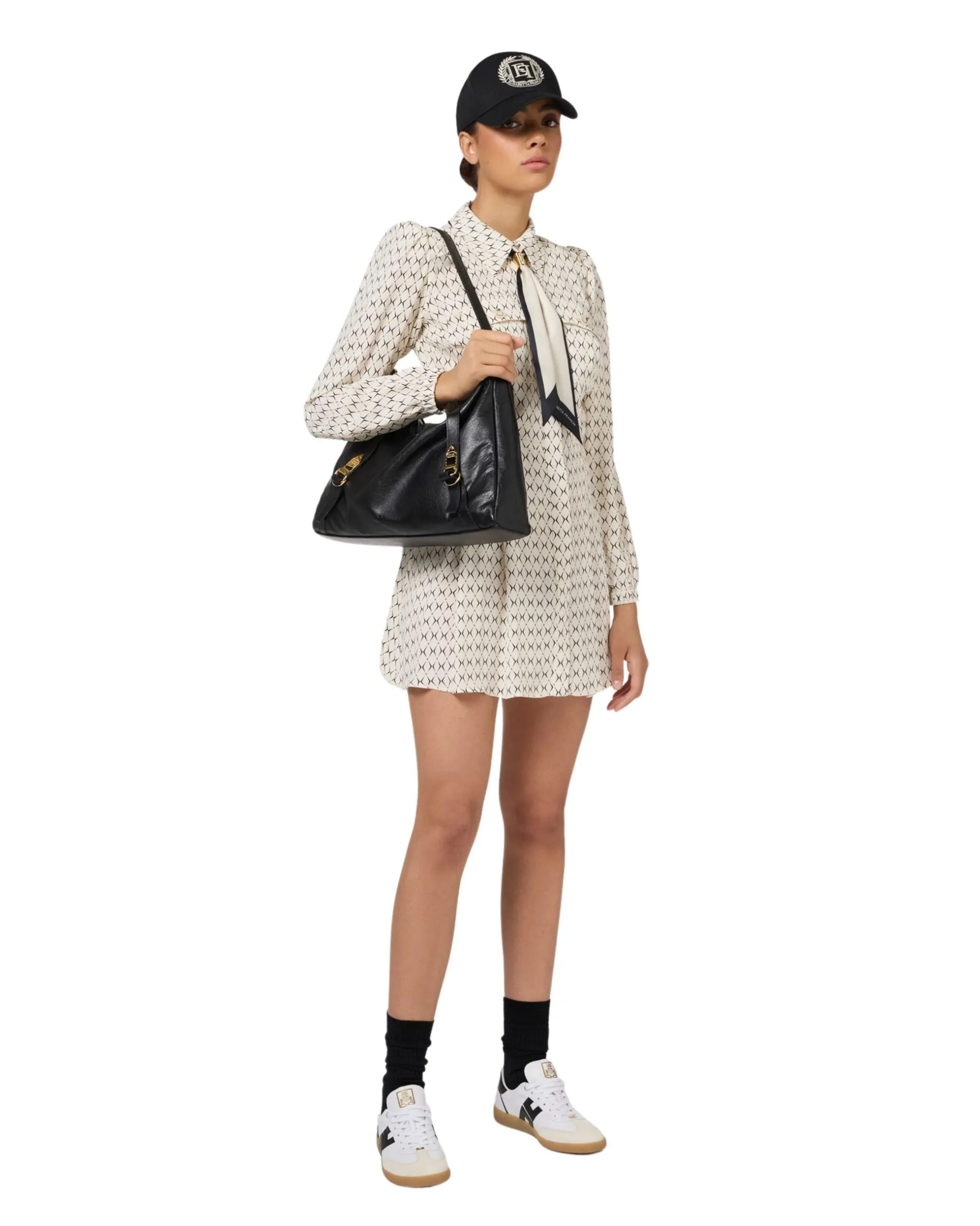 Abito Elisabetta Franchi romantico in georgette con logo