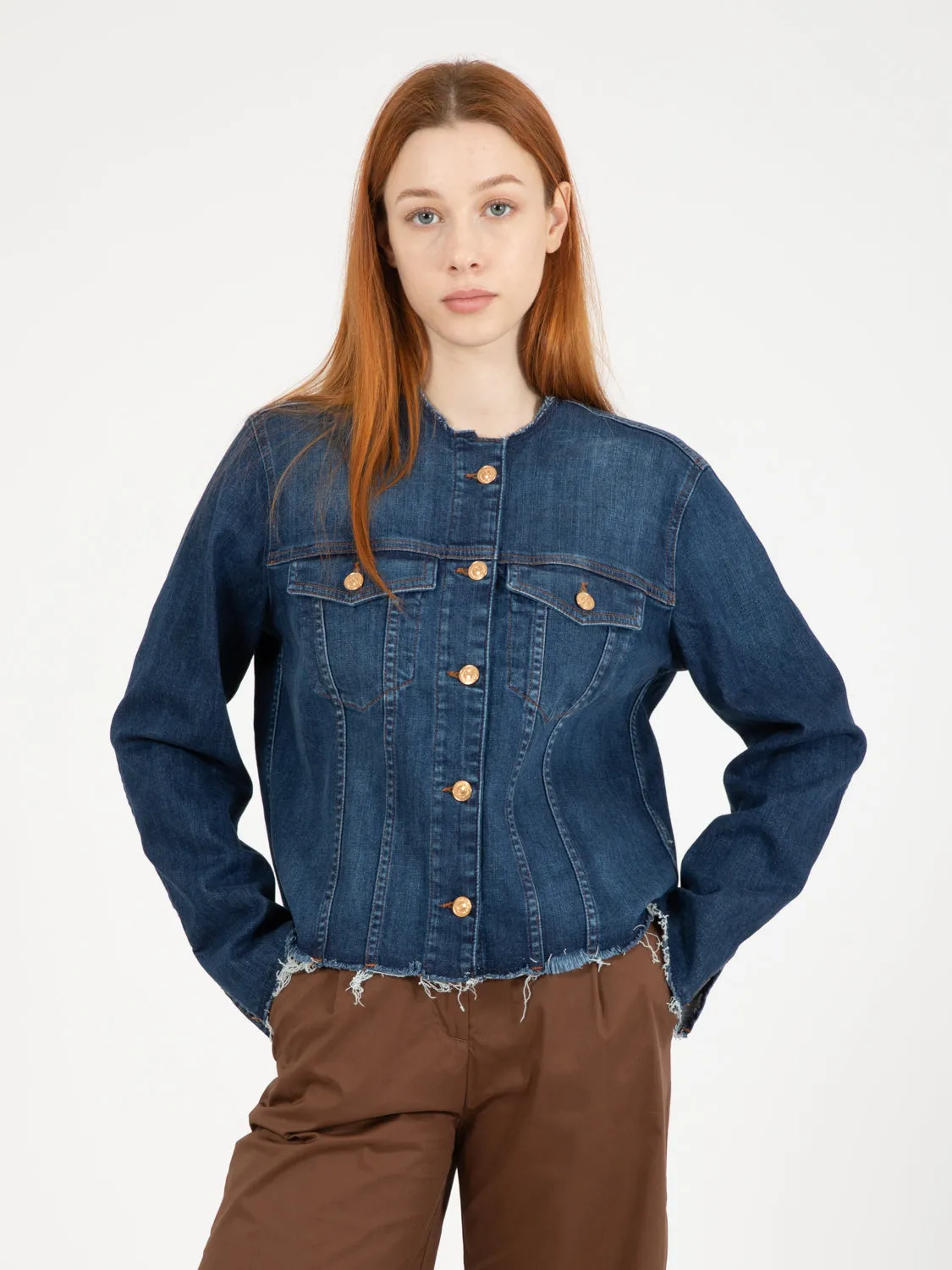 Koko Jacket Slim Illusion denim scuro