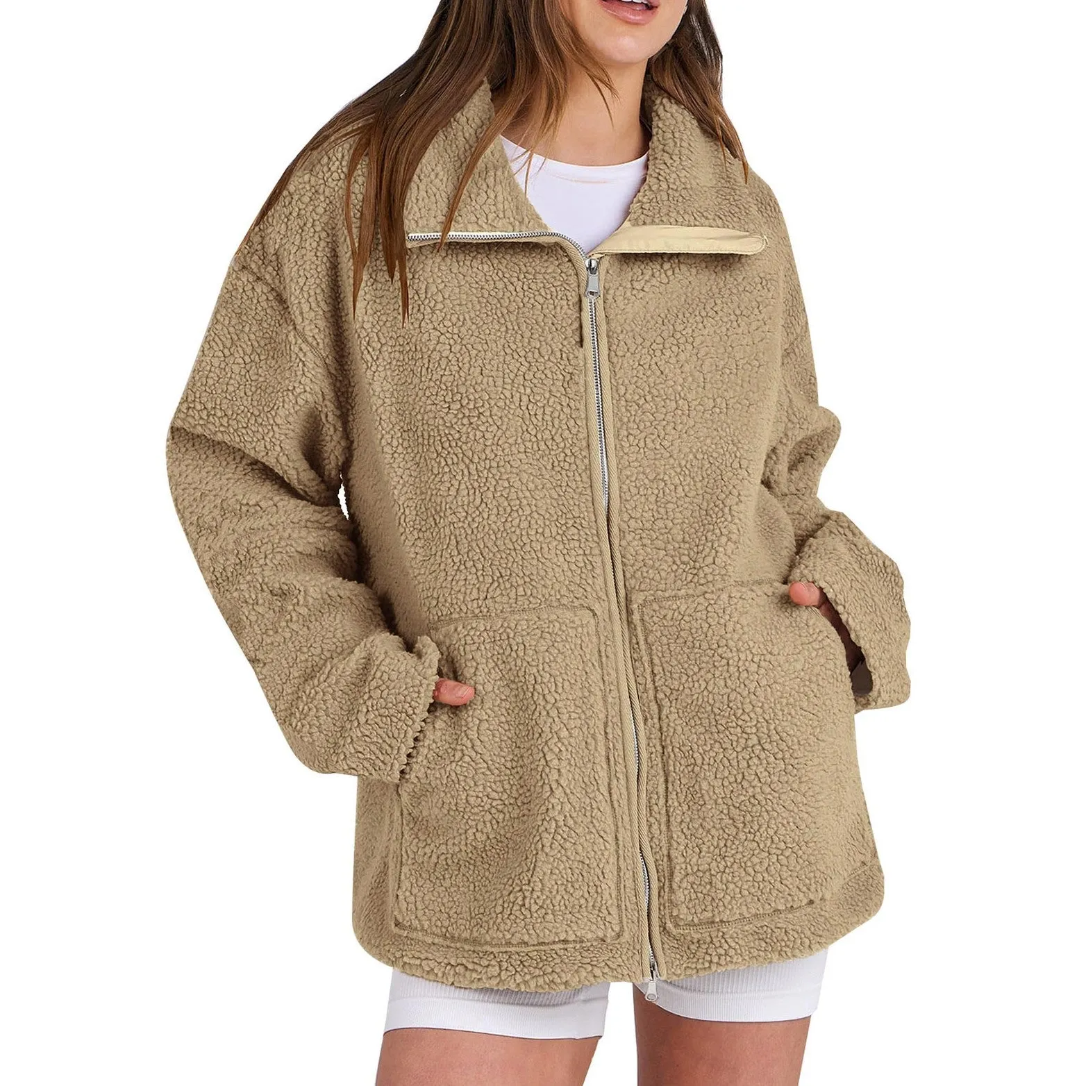 Adamina - Cappotto di lana morbido con collo alto per donne