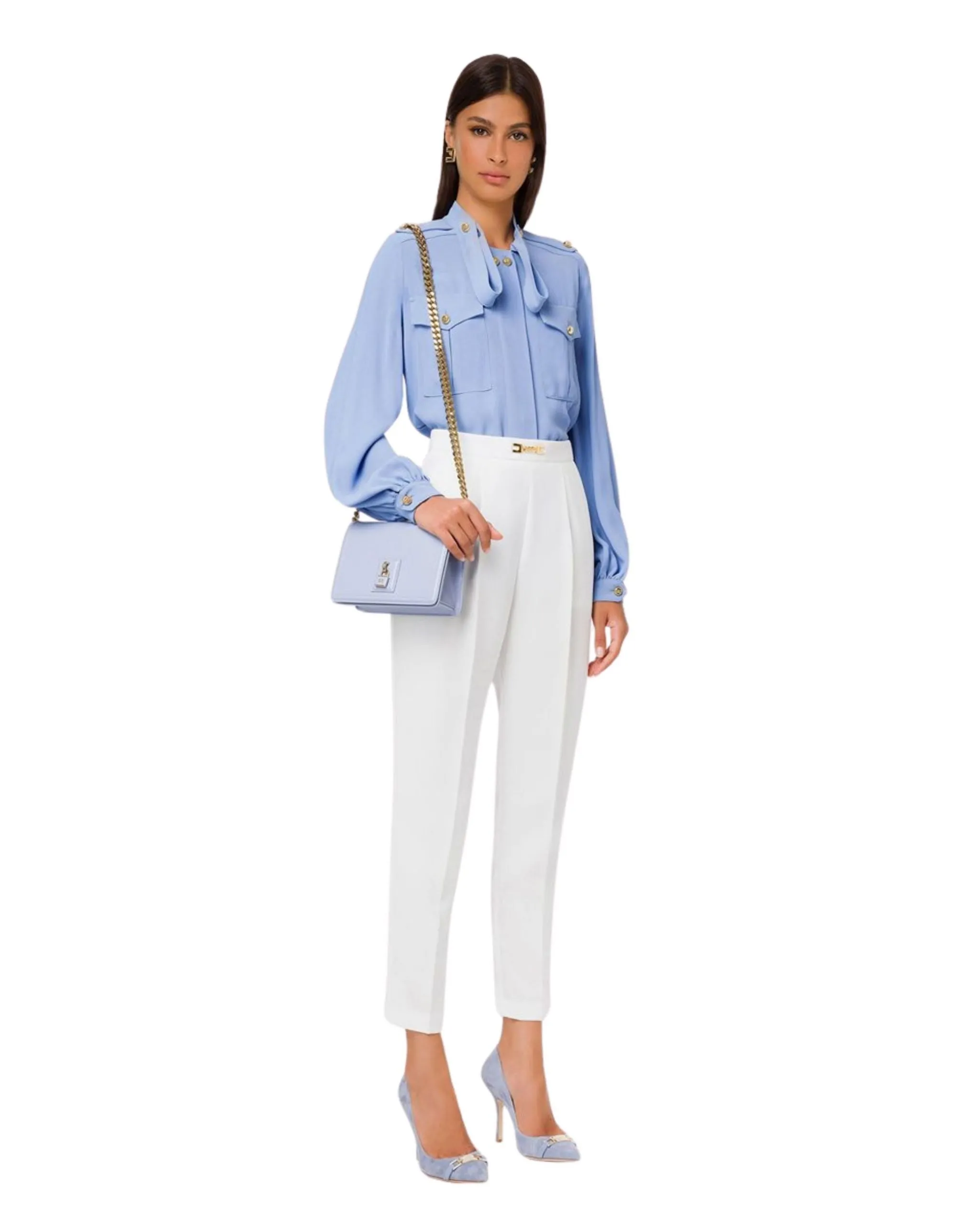 Elisabetta Franchi Pantalone con pinces e logo