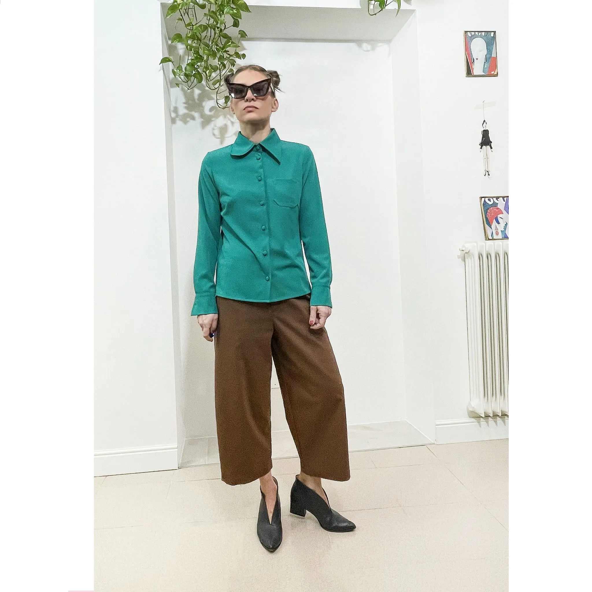 AMARIGE - Camicia sfiancata in crepe elasticizzato