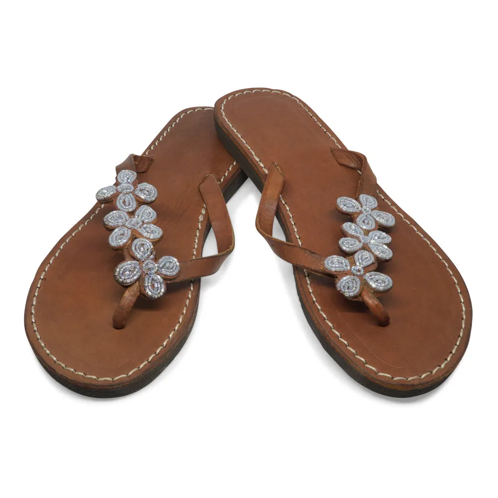 AQUA 3 FLOWER LEATHER SANDALS MEDIUM (EU 37 / US 6.5)