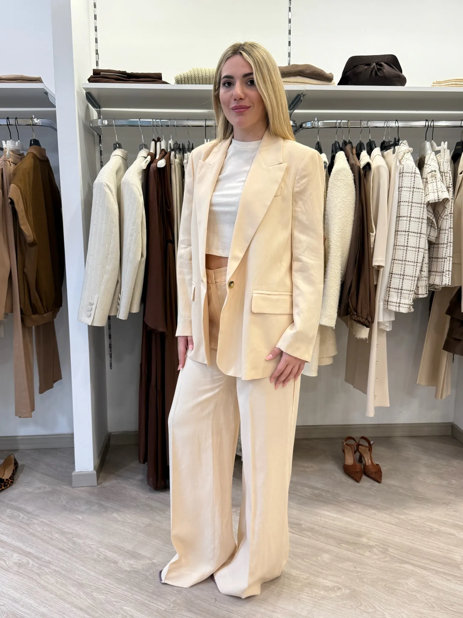 Pantalone palazzo champagne - Haveone