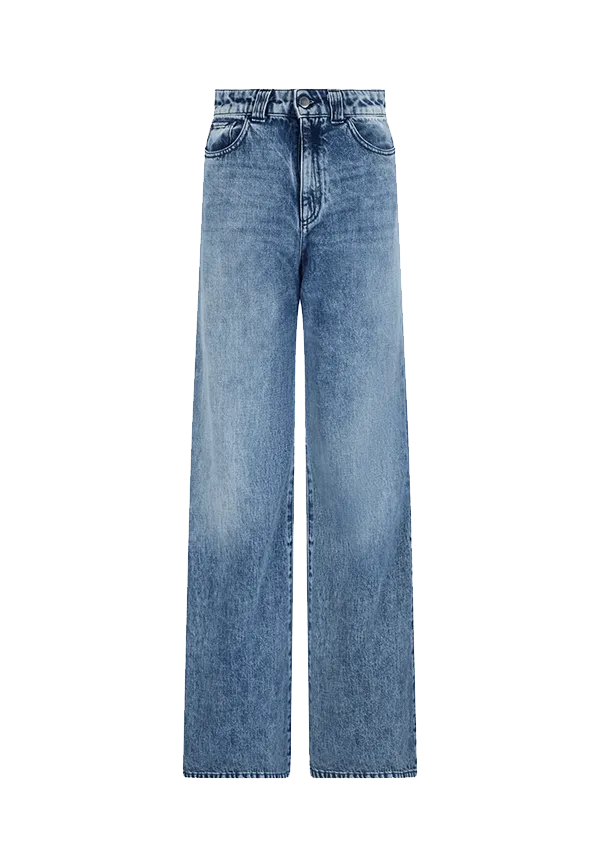 Giorgio Armani - Jeans J14 vita alta e gamba ampia in denim vintage look