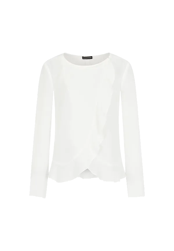 Giorgio Armani - Giacca camicia con volant in crepe fluido