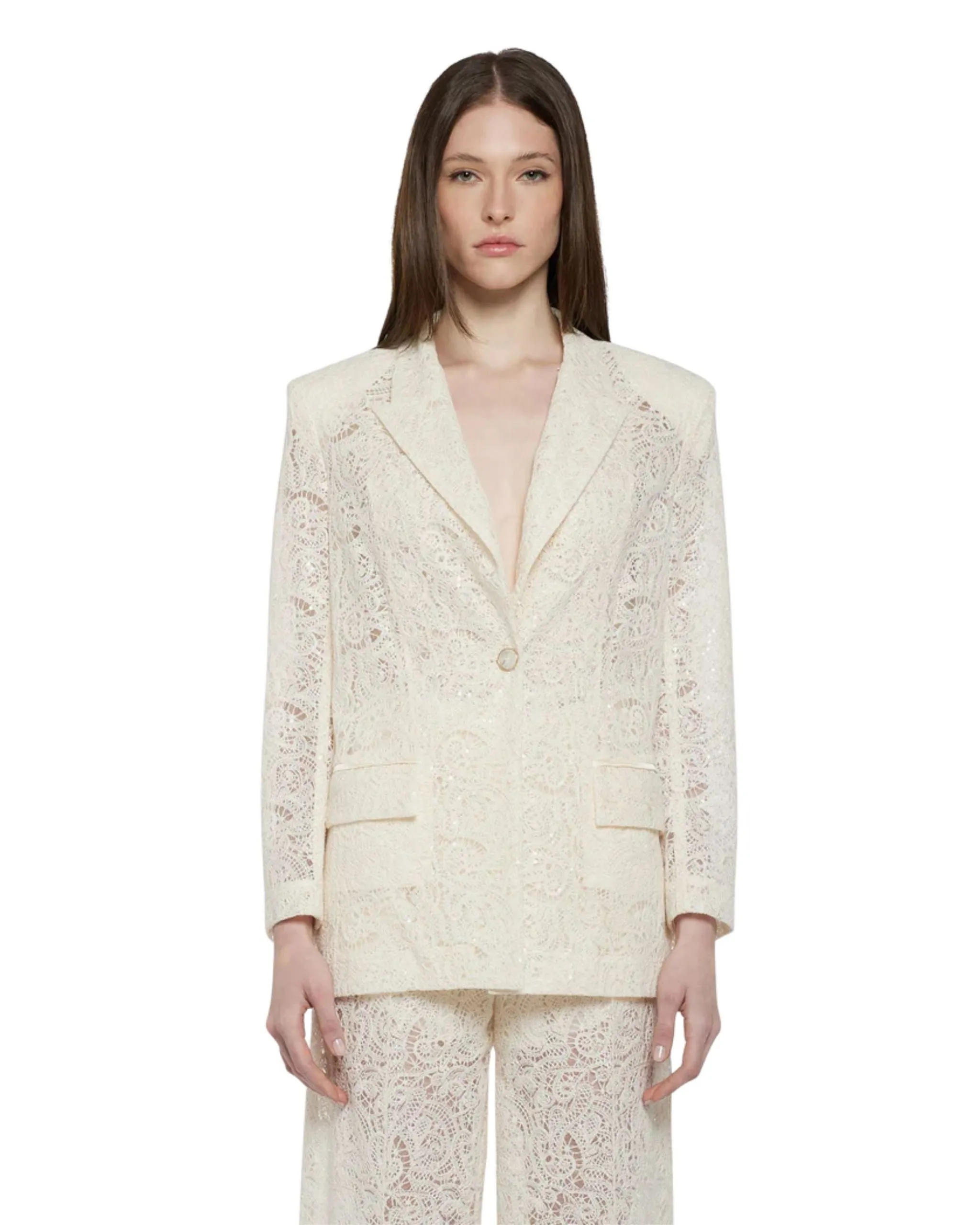 Simona Corsellini Giacca in pizzo ricamato
