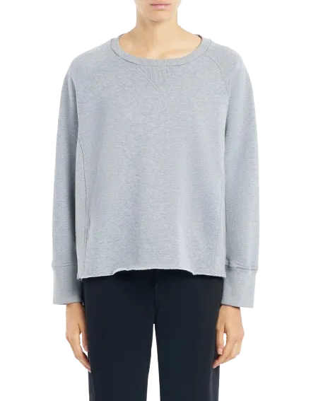 Dondup - Felpa girocollo cropped in cotone garzato