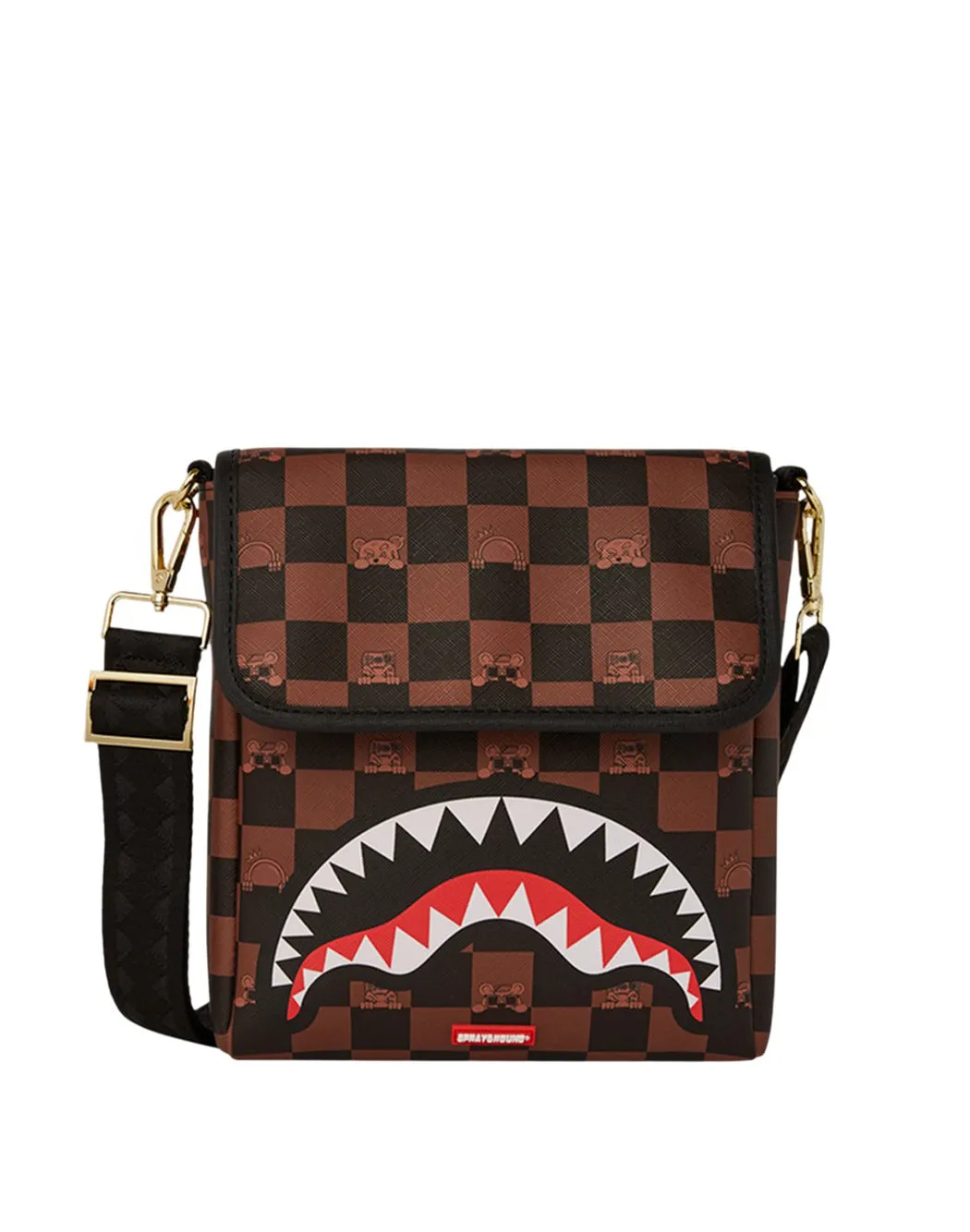 TRACOLLA PEEKING CHARACTER CHECK MESSENGER BAG