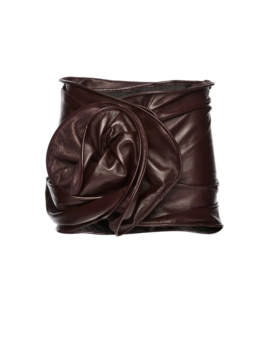 MINIGONNA DRAPPEGGIATA CON MAXI ROSA