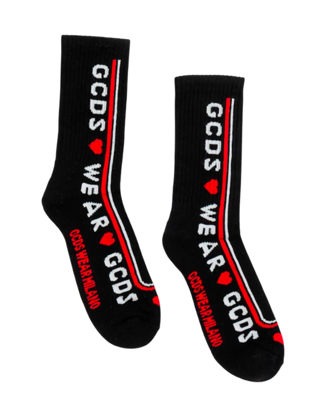 CALZINI NERI CON STAMPA LOGO A CONTRASTO