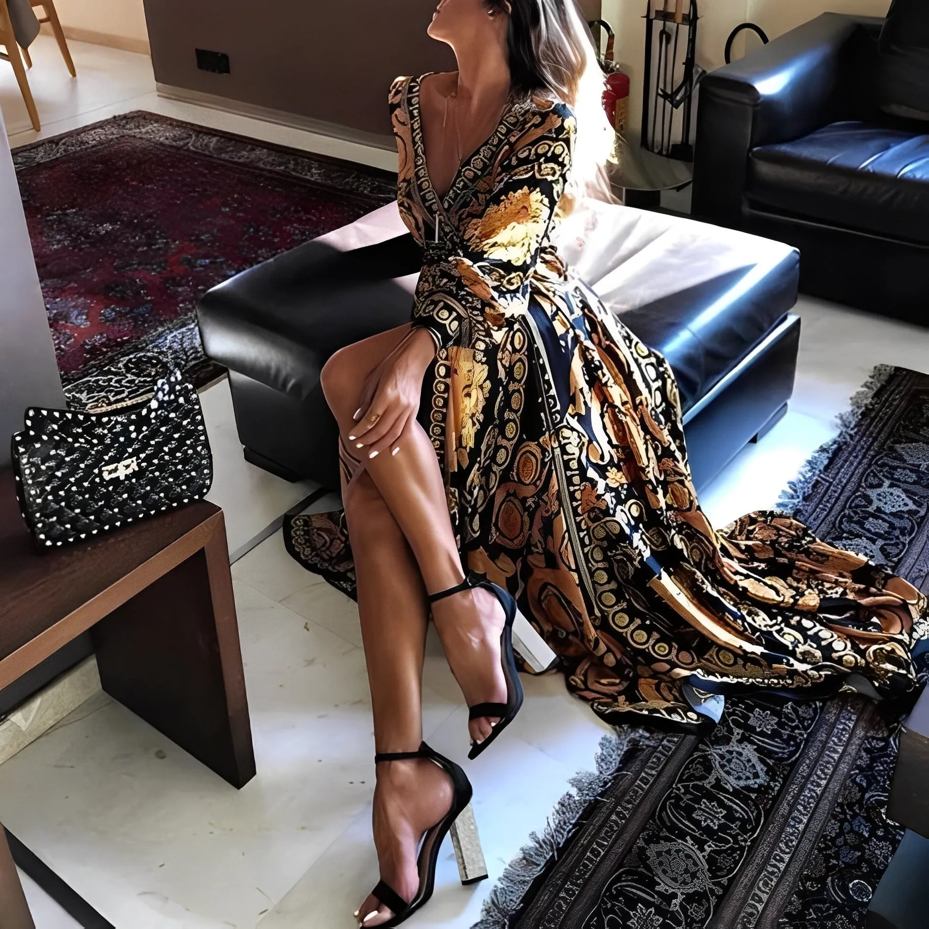 Luna - Abito estivo avvolgente con spacco per donne