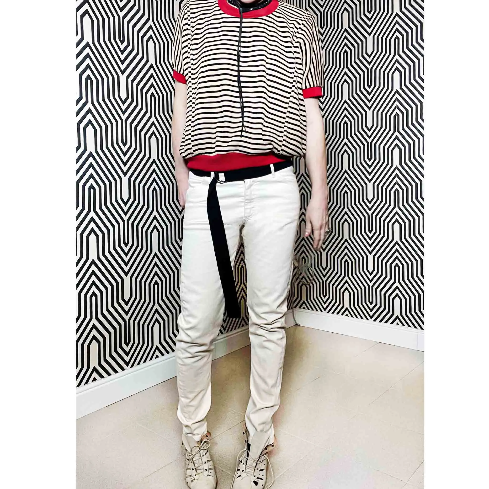 GRIN - Jeans boyfriend slim fit - bianco OTTICO