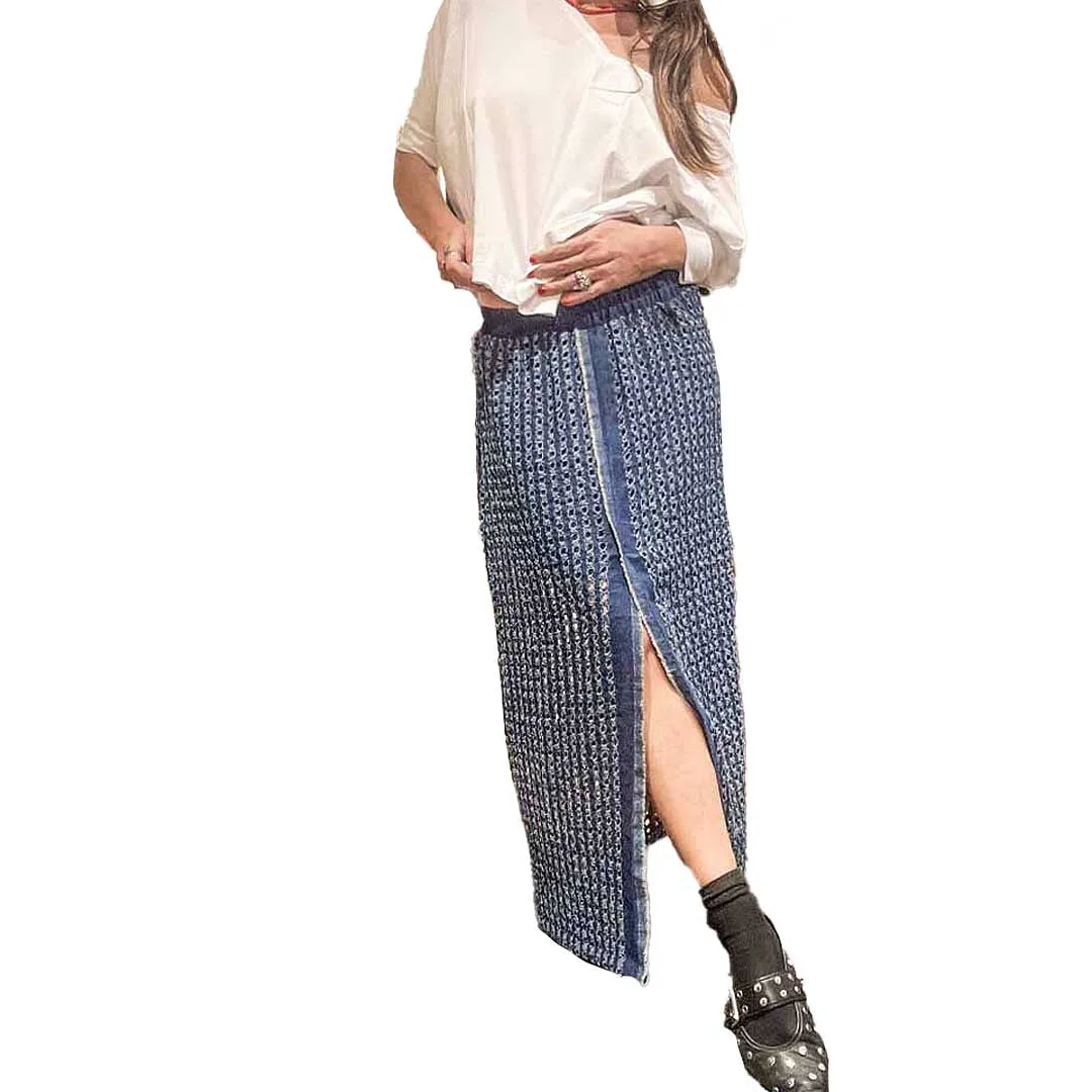 NICOVER - Gonna jeans traforato