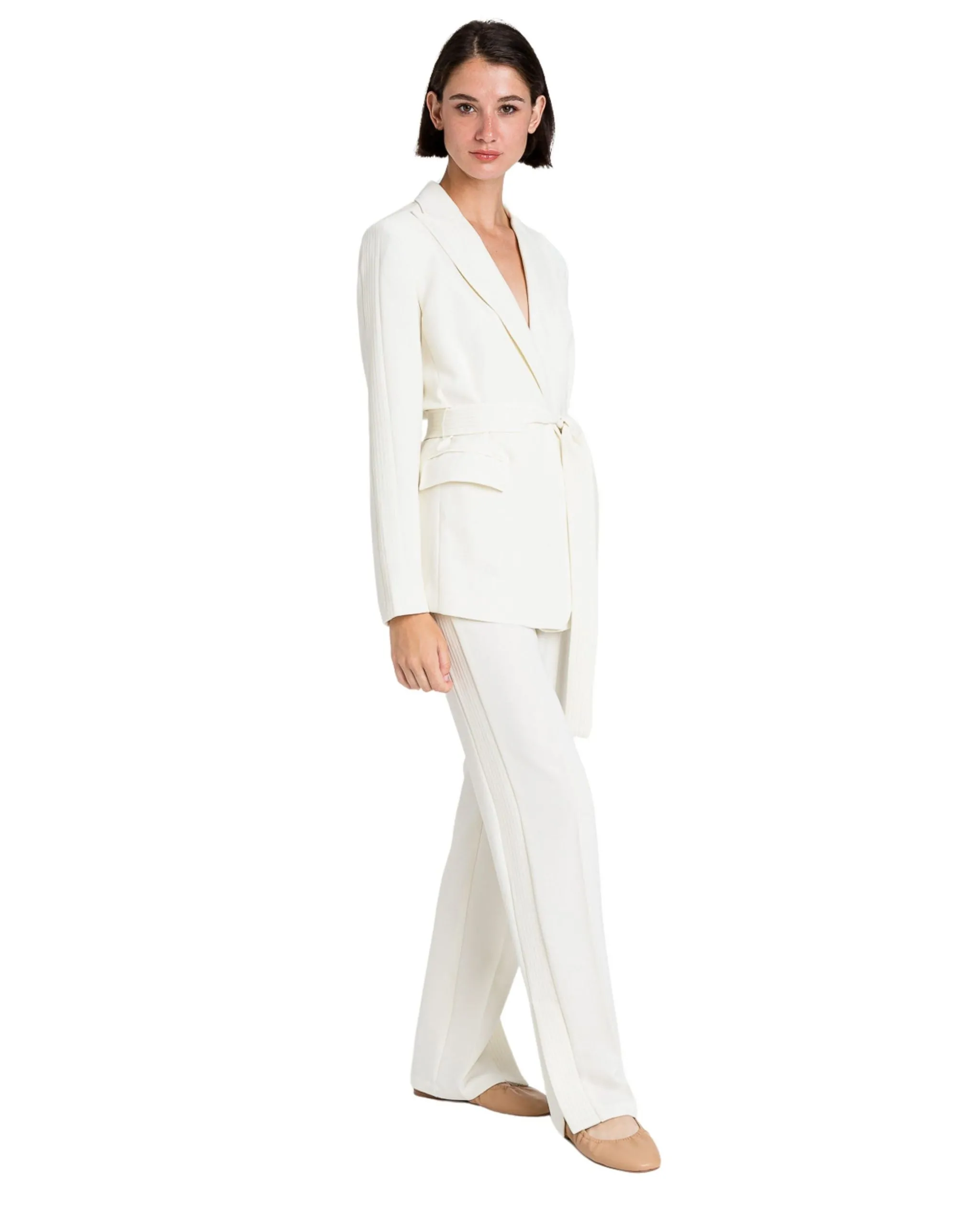 Twinset Pantalone in crêpe con ricamo