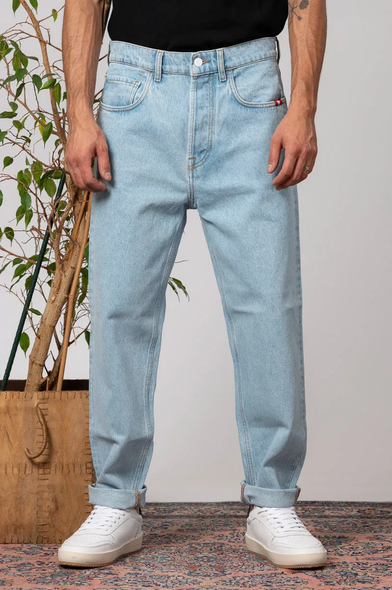 Amish Azzurro Bleached Uomo
