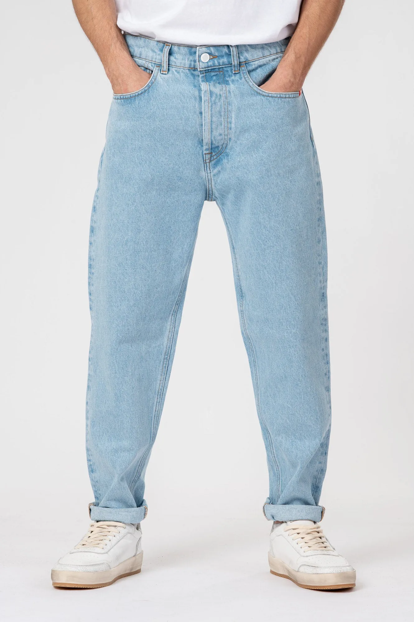 Amish Blu Bleached Uomo