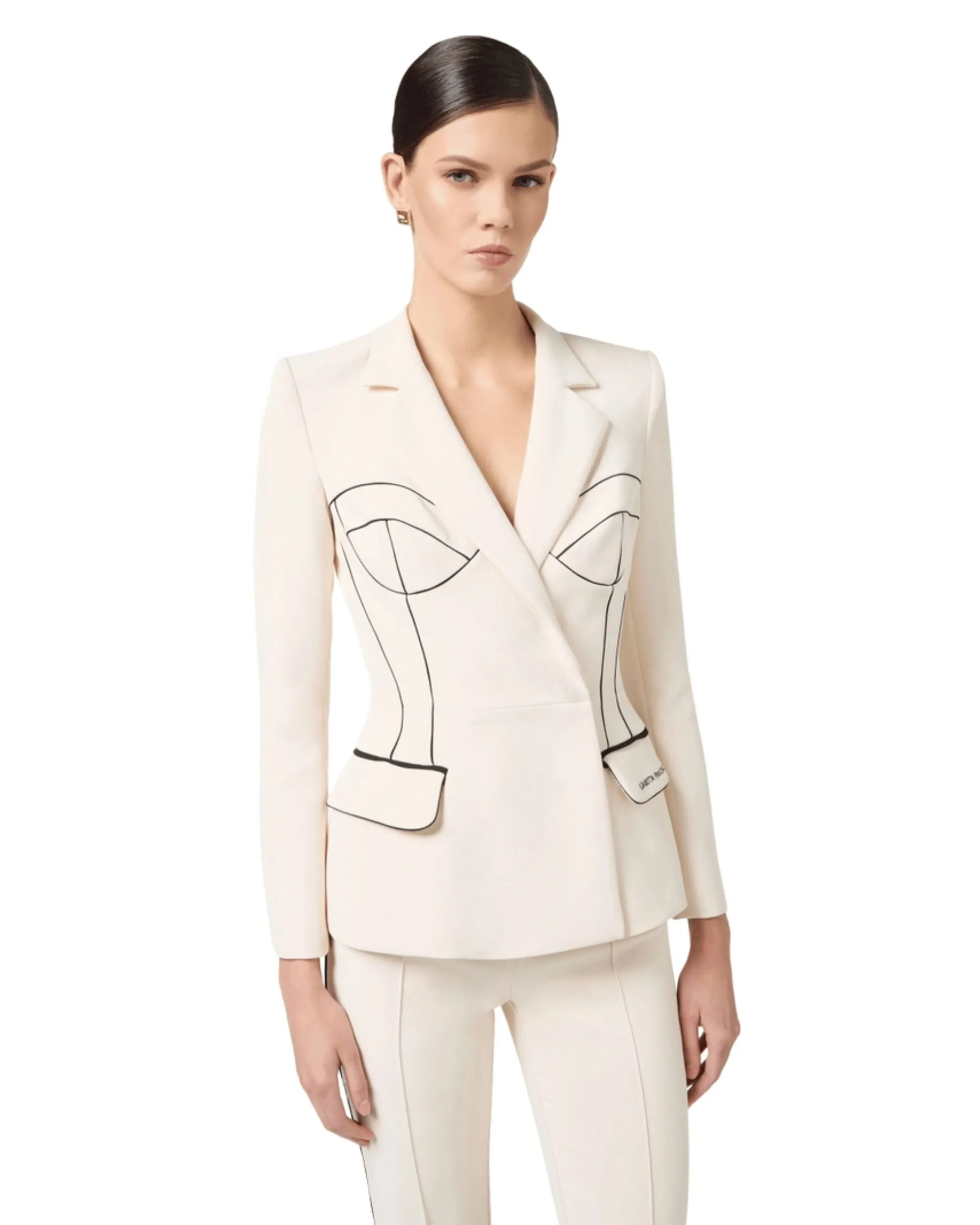 Elisabetta Franchi Giacca strutturata con disegno bustier