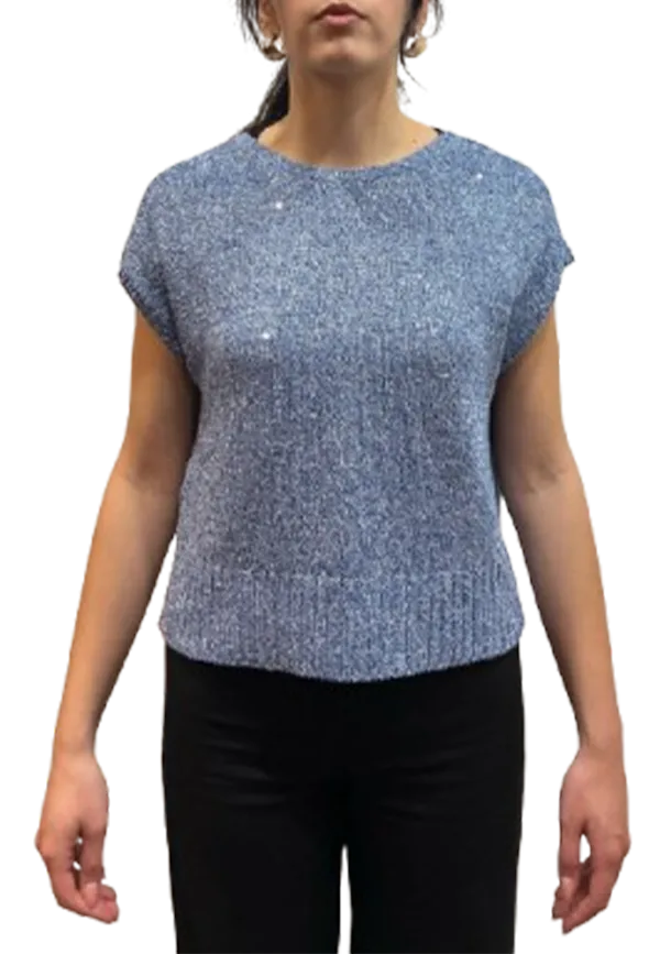 Kangra - Maglia smanicata con pailettes