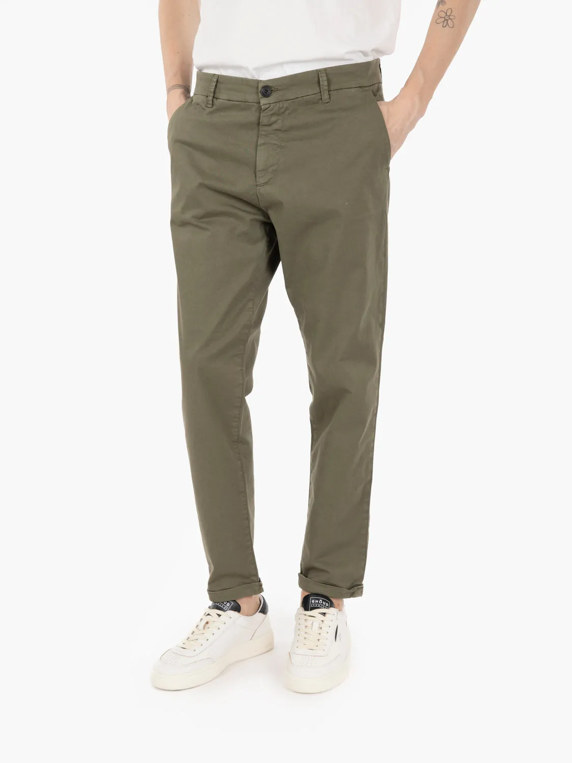 Pantalone chino impac verde army