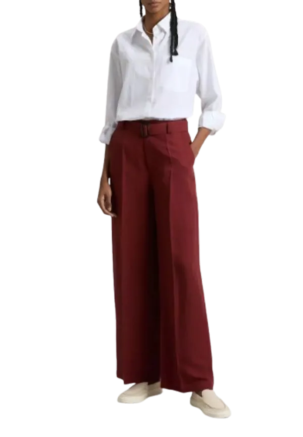 Woolrich - Pantaloni in misto lino tinti in capo