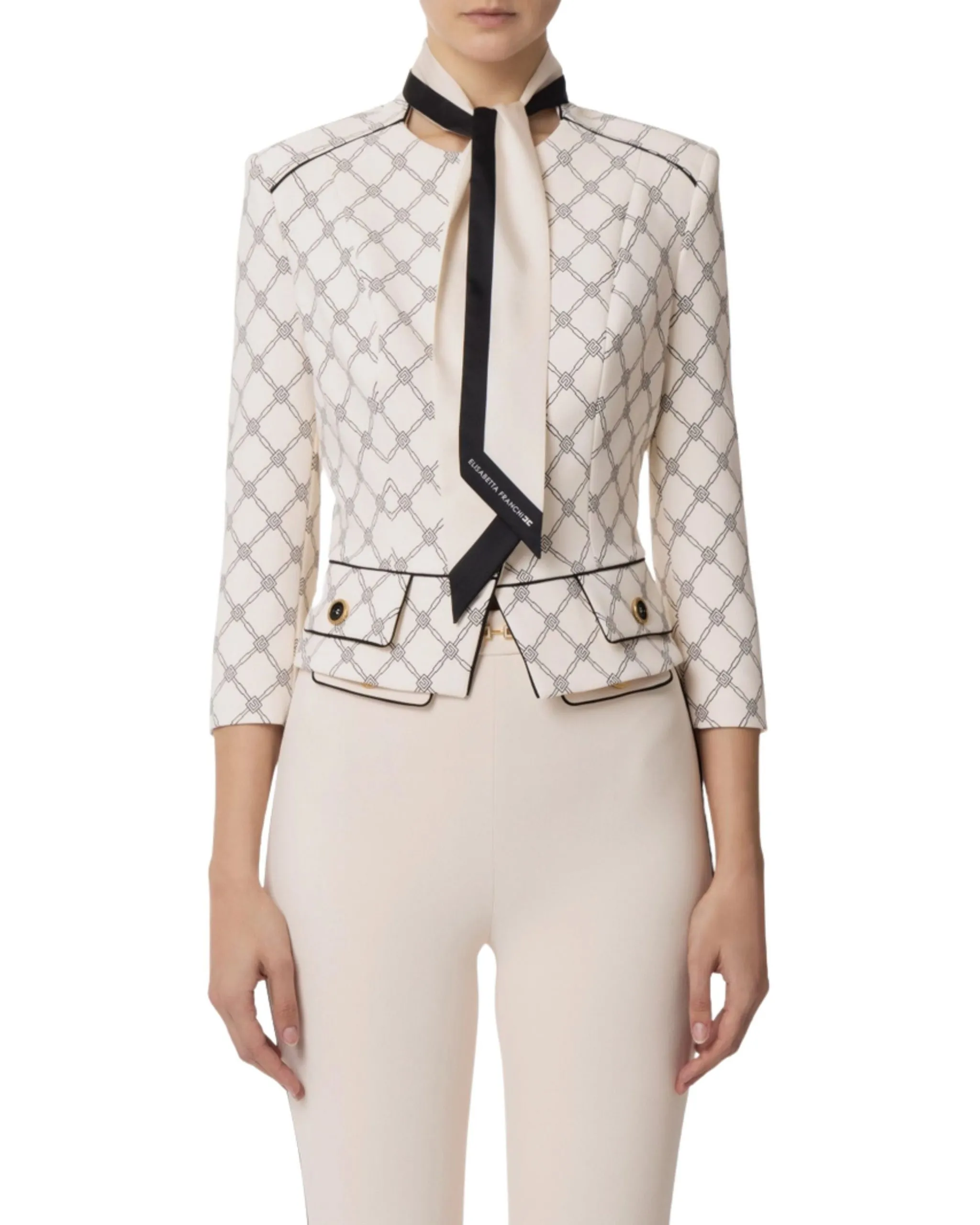 Elisabetta Franchi Giacca logo con foulard