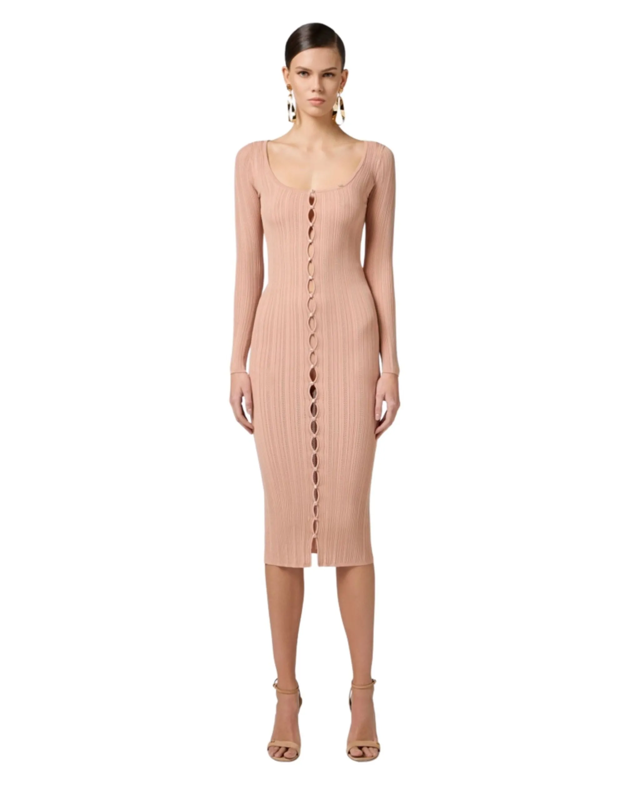 Elisabetta Franchi Abito in maglia traforata con culotte