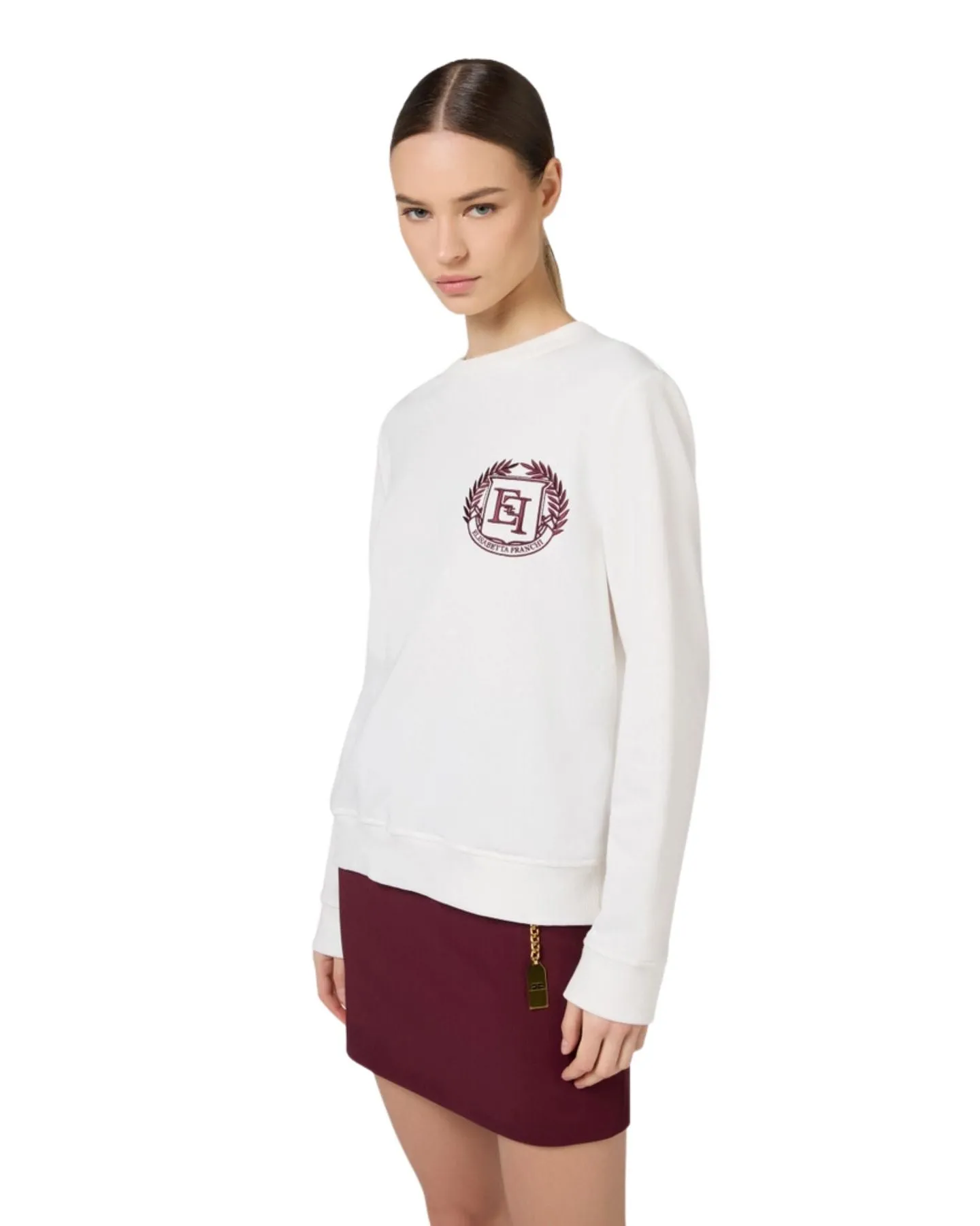 Felpa Elisabetta Franchi con logo ricamato