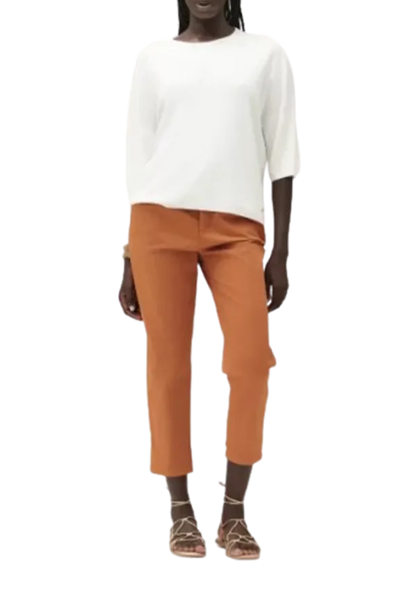 White Wise - T-Shirt in Maglia Chiusa Manica Ampia