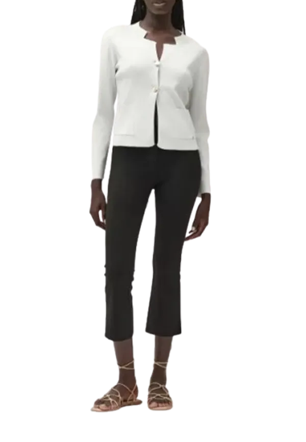 White Wise - Giacca con Tasche a Toppa e Bottoni Oro