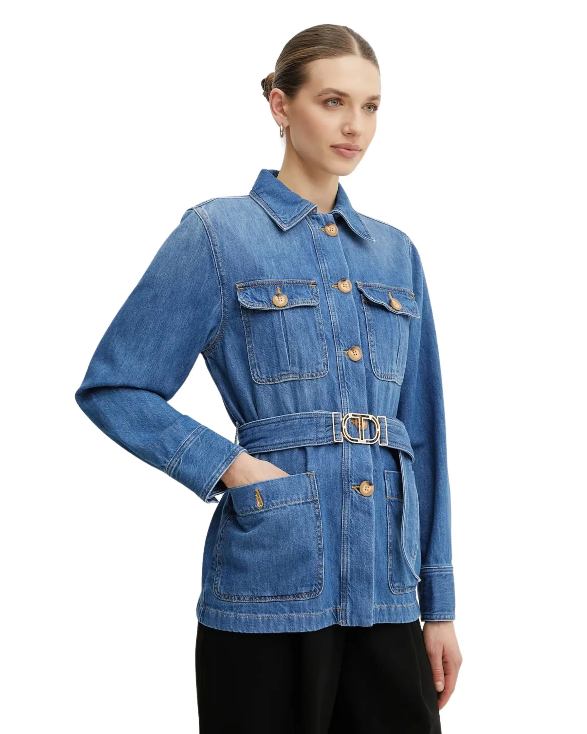 Twinset Giacca Sahariana in denim