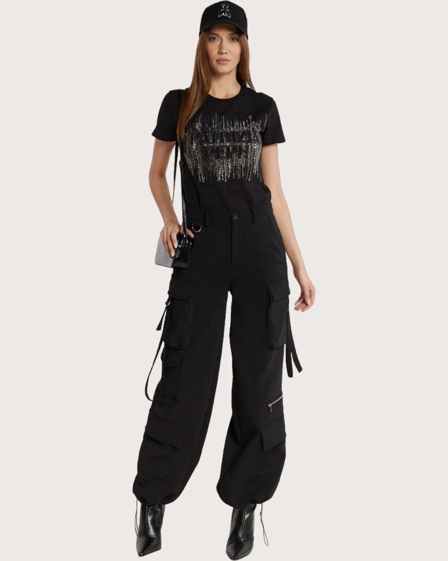 Patrizia Pepe T-shirt con logo strass