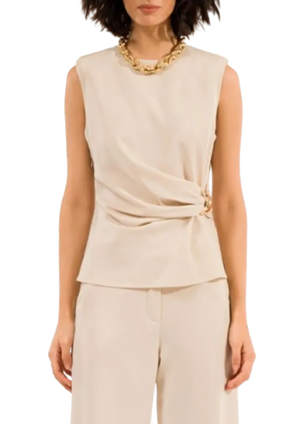 Kontatto - Top Arriccio Lato Passamaneria Oro