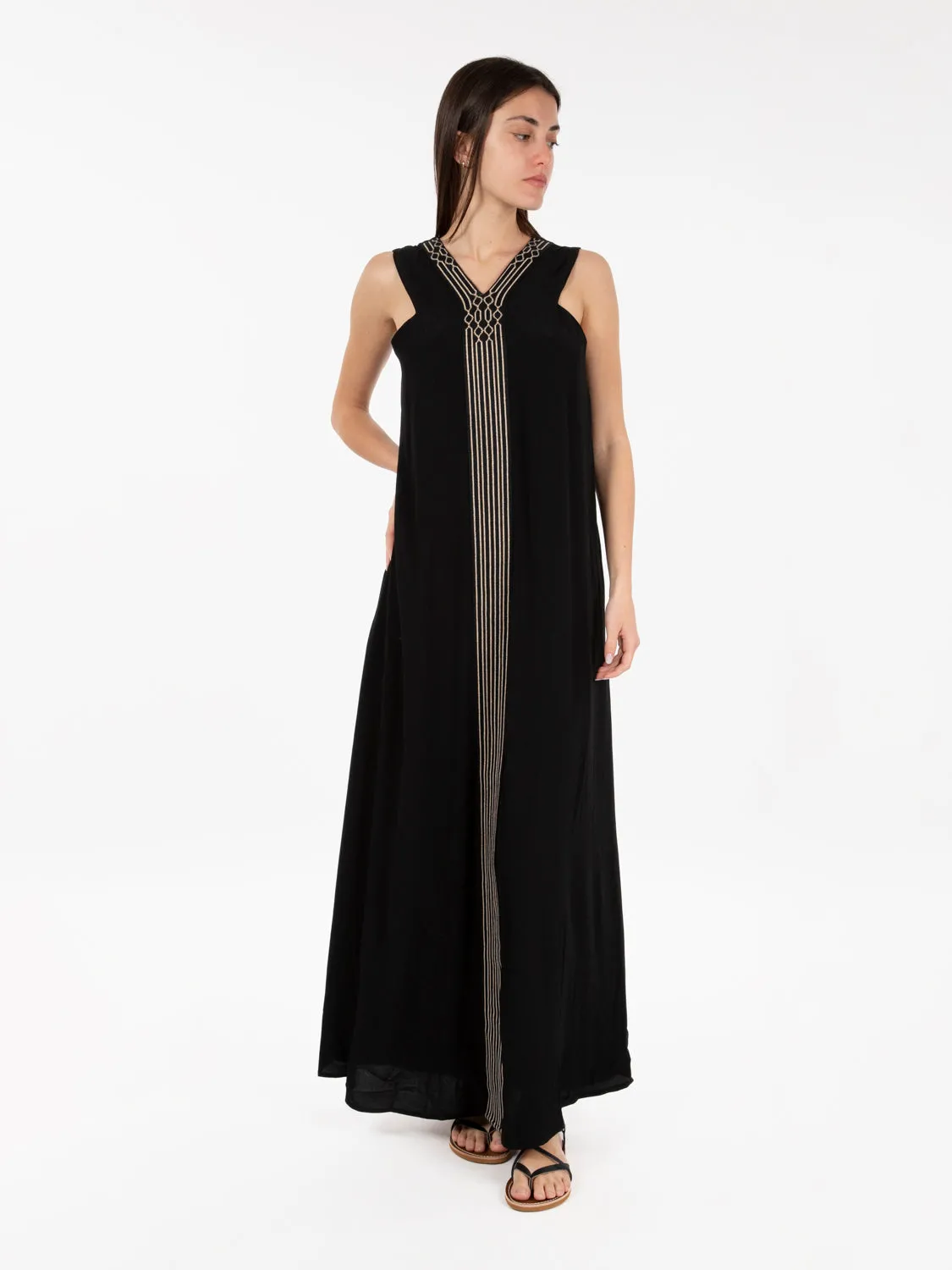 Abito con fascia frontale nero / oro