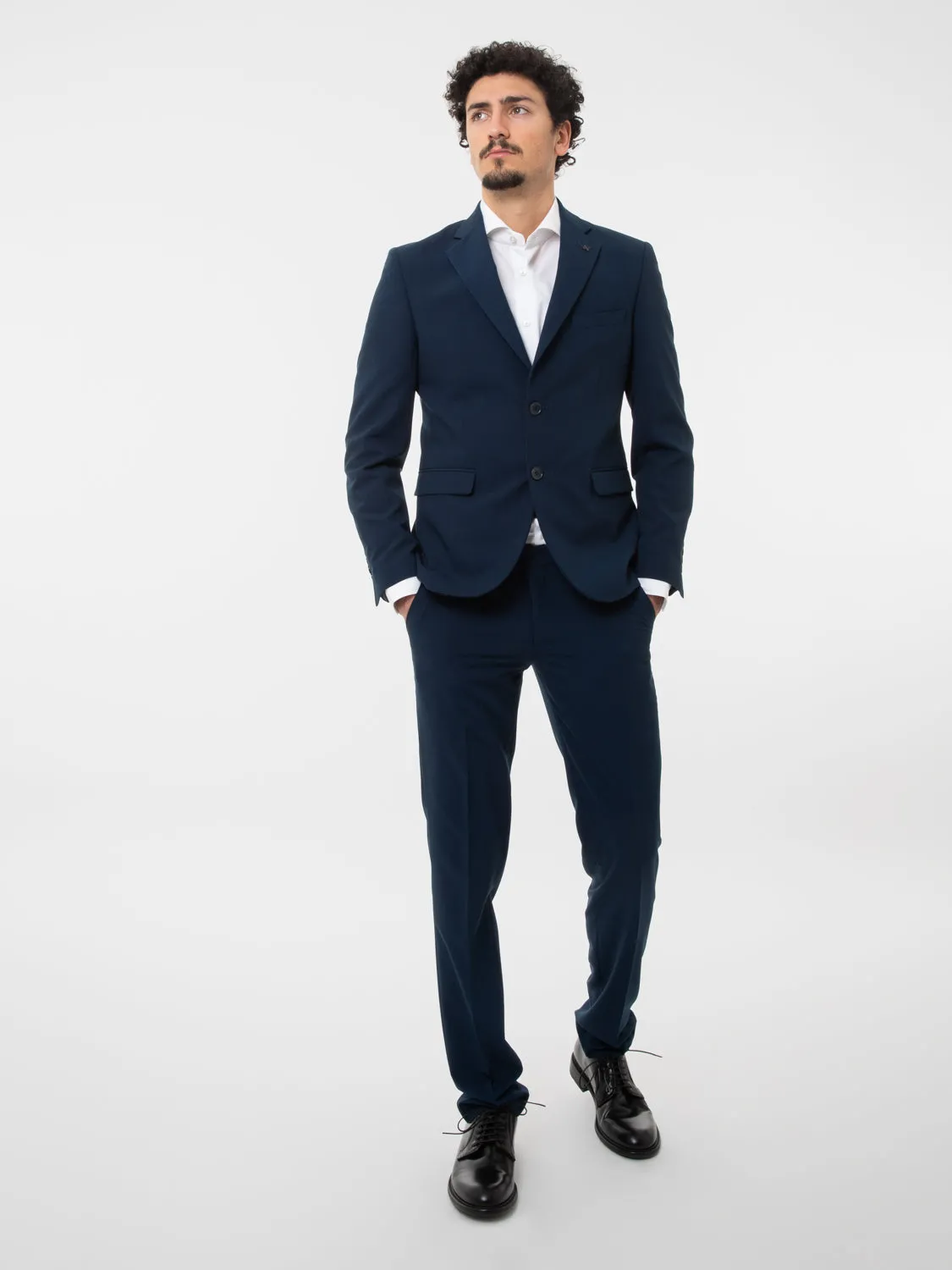 Abito giacca pantalone fresco lana blu