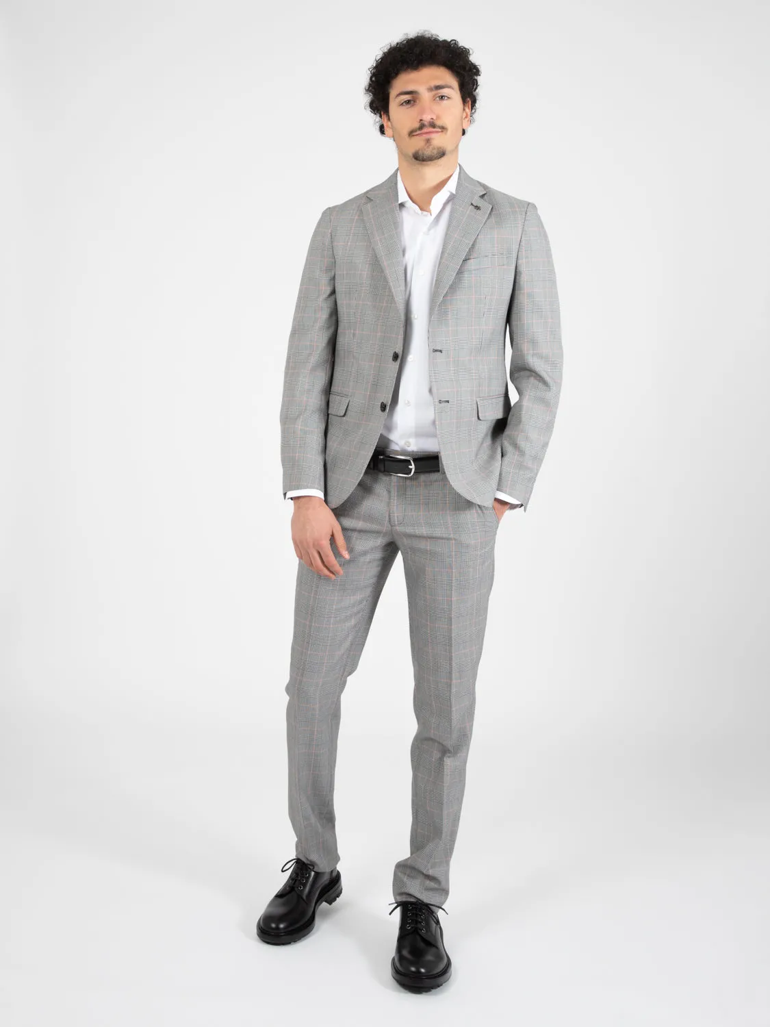 Abito Principe di Galles grigio / rosa