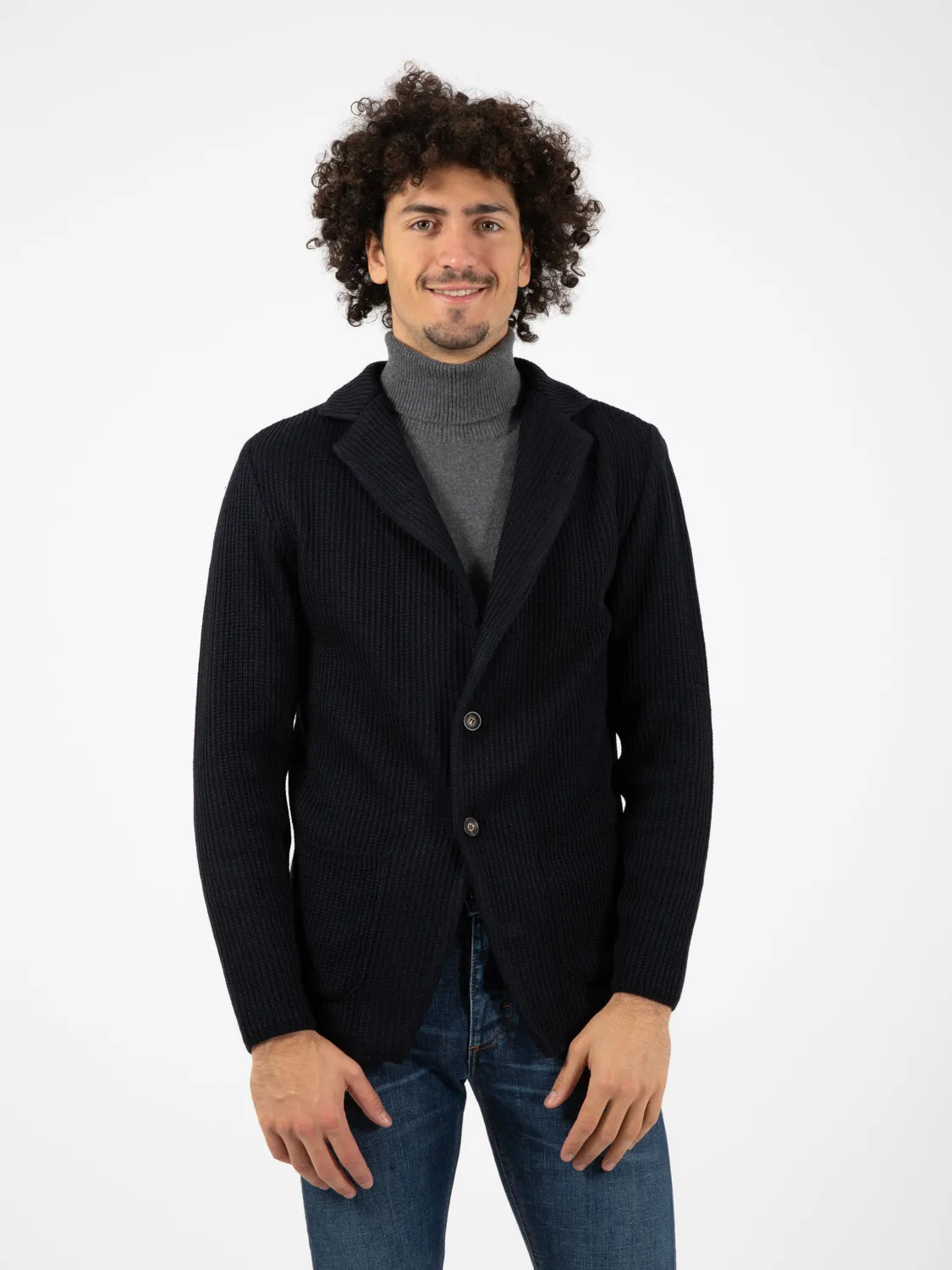 Blazer in maglia blu