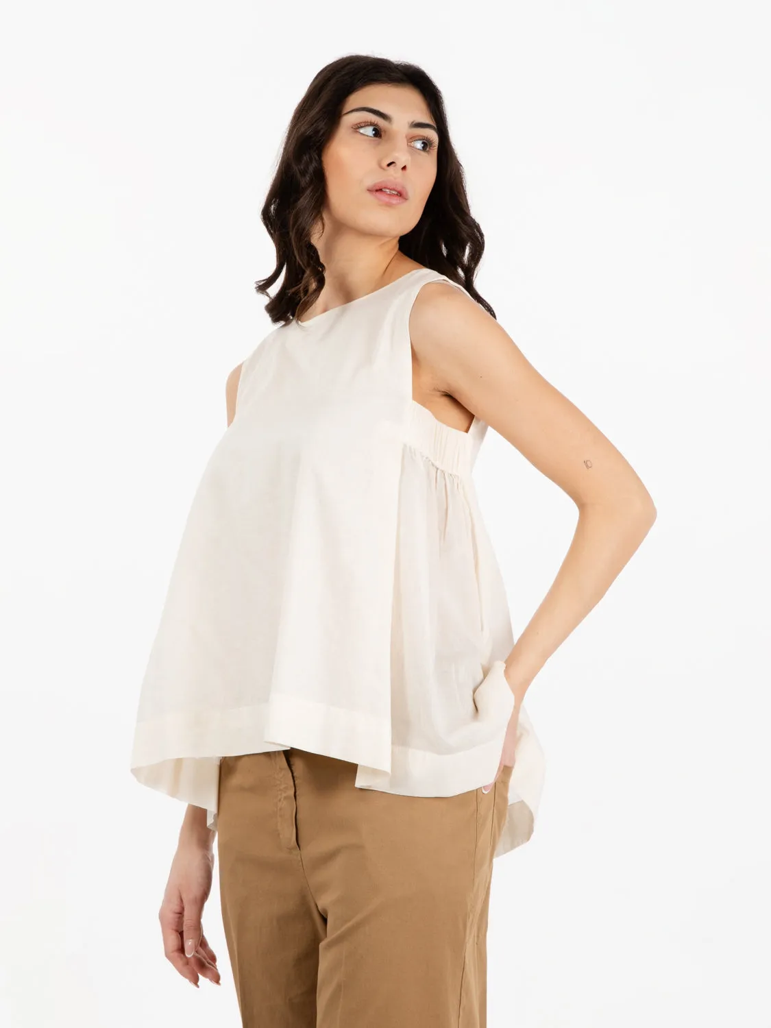 Blusa senza maniche burro