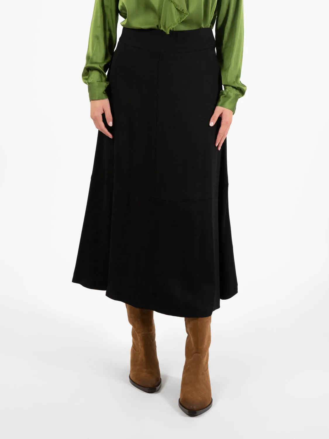 Gonna ampia midi diamante nero