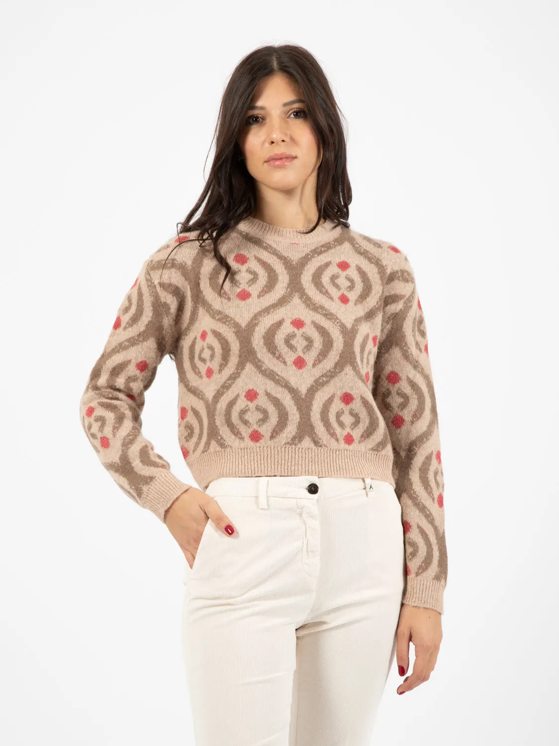 Maglione girocollo nude / testa di moro