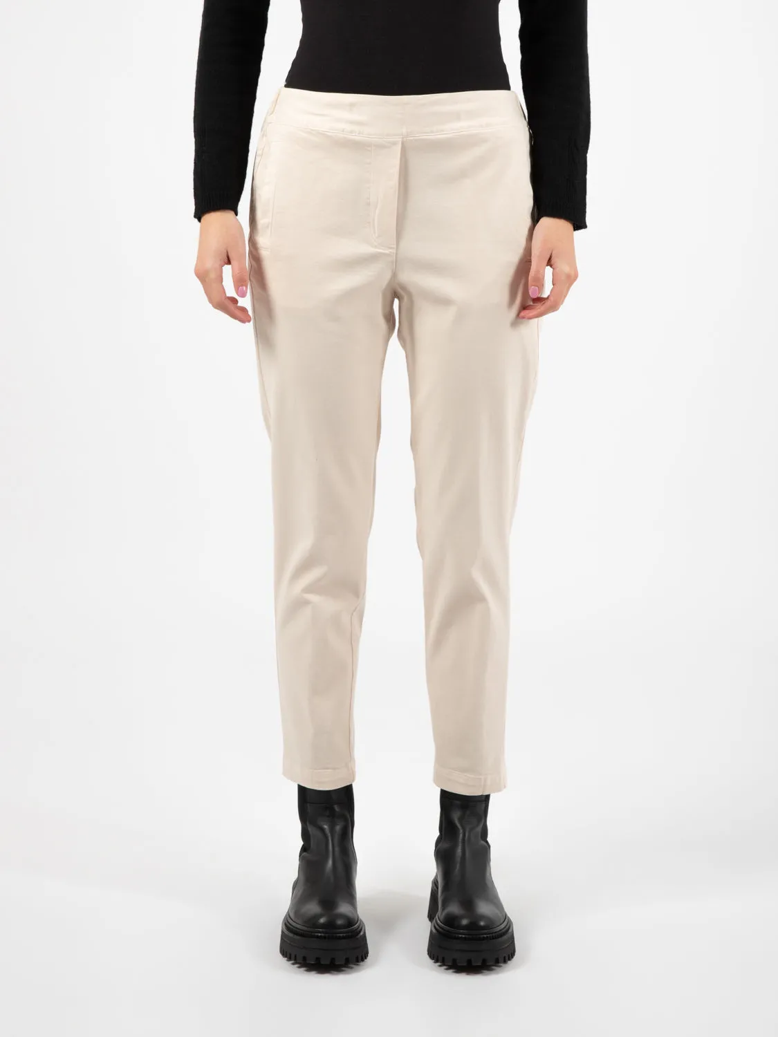 Pantaloni con vita elastica champignon