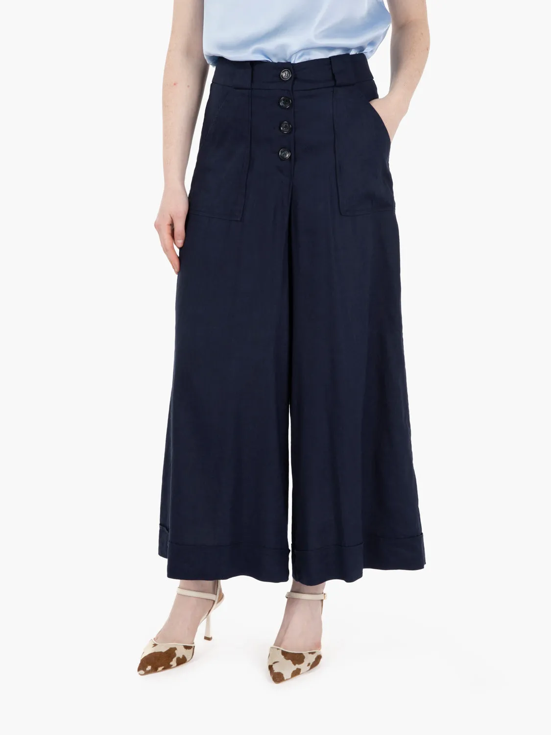 Pantaloni palazzo mezzanotte