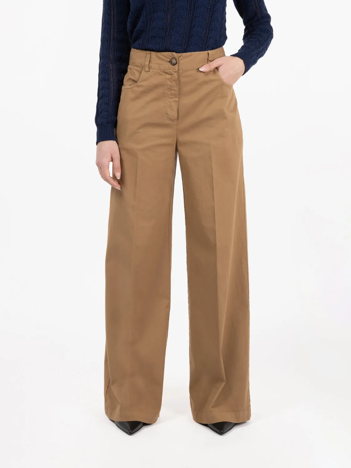 Pantaloni wide ermellino